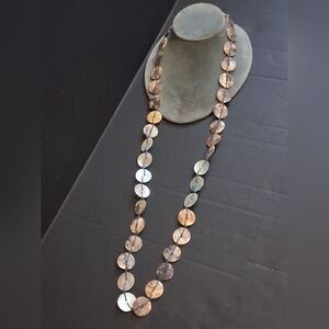 Vintage mother of pearl Shell Disc Necklace